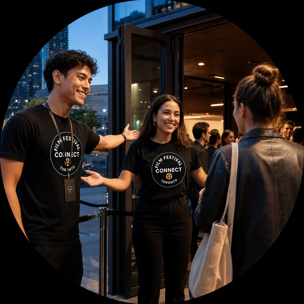 Festival Connect ambassadors directing guests into the venue